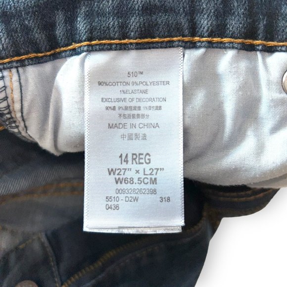 Boy's Levi's Jeans 510 Skinny 14 Reg Blue Denim - Picture 8 of 13